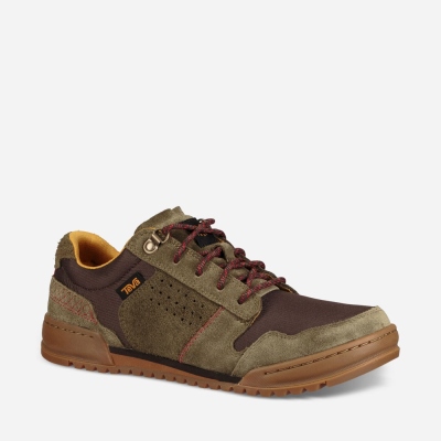 Teva Highside '84 - Men's Teva Lace Ups - Dark Olive / Brown | India (IGBV51736)